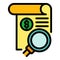 Search paper broker icon color outline vector