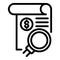 Search paper broker icon, outline style