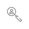 search, person, magnifying icon. Element of business start up icon for mobile concept and web apps. Thin line search, person,