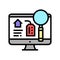 search rental properties color icon vector illustration