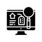 search rental properties glyph icon vector illustration