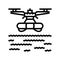 search rescue drone line icon vector illustration