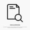 Search, Research, File, Document Line Icon Vector