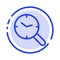 Search, Research, Watch, Clock Blue Dotted Line Line Icon