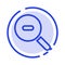 Search, Research, Zoom Blue Dotted Line Line Icon