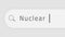 Search string with inscription Nuclear War.