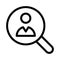 Search user vector thin line icon