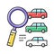 search vehicles color icon vector illustration