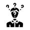 searching answers male glyph icon vector illustration