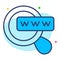searching domain flat line icon modern illustration