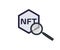 Searching image and video files in NFT database logo design. Digital crypto art concept. Minimalism concept.