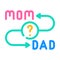 searching mom or dad after divorce color icon vector illustration