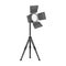 Searchlight for cinema.Making movie single icon in monochrome style vector symbol stock illustration web.