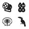 Searchlight, a drop of paint and other web icon in black style. a symbol of the Emirates, toucan icons in set collection