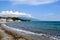 Seascape, amazing view of pebble coastline shot in summer