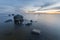 Seascape of the Baltic Sea, the composition of the scattered boulders