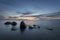 Seascape,Baltic Sea,Poland,Sunset,marine boulders