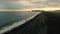 Seascape of the beach in Iceland with black sand. Andreev.