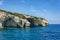 Seascape. Blue caves on the island of Zakynthos Greece
