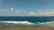 Seascape, blue sea, sky with clouds, aerial view