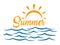Seascape, blue sea and sun, summer sign â€“ vector