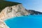 Seascape of blue waters of Porto Katsiki Beach, Lefkada, Ionian Islands, Greece