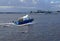 Seascape with boat in Guanabara bay, Rio