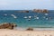 Seascape with boats iside the small harbour