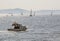 Seascape and Boats on the Marmara Sea at summer season in Istanbul City