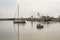 Seascape and boats at yesilkoy town sea side in istanbul.