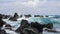 Seascape Breaking Waves on Black Lava Rock