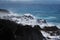 Seascape Breaking Waves on Black Lava Rock