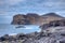 Seascape of Capelinhos volcano at Faial island, Azores, Portugal