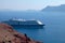 Seascape with cruise ships, Santorini, Greece