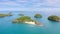 Seascape, a group of small islands, top view. National Park, Alaminos, Pangasinan, Philippines