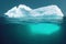 seascape ice cliffs in salty ocean water with waves.