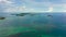 Seascape with islands and coral reefs, view from above.