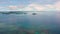 Seascape with islands in the early morning, aerial view. Caramoan Islands, Philippines.