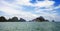 Seascape with islands silhouette panorama, Phuket, Thailand