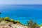 Seascape of Kokkinos Vrachos Beach with blue waters, Lefkada, Ionian Islands, Greece