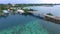 Seascape of Koror island in Palau. Long Island Park in Background. Traffic on the Bridge