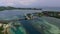 Seascape of Koror island in Palau. Long Island Park, Malakal Bridge in Background