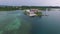 Seascape of Koror island in Palau. Palau Aquarium and Landmark Marina Hotel II