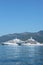 Seascape - luxury, snow-white yachts in Boca - Kator Bay of the Adriatic Sea, Montenegro, Europe.