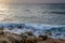 Seascape, Mediterranean sea in winter evening. Tel Aviv