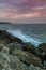 Seascape, Mediterranean sea in winter evening. Tel Aviv