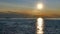 Seascape with midnight sun in Disko Bay, West Greenland