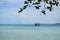 Seascape with mountain and tree at ocean. Koh Chang island, Thailand.