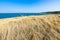 Seascape near Molinella beach and the town of Vieste on the foreground, Apulia, Italy