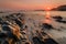 Seascape in Portizuelo beach, Asturias coast, North Spain.